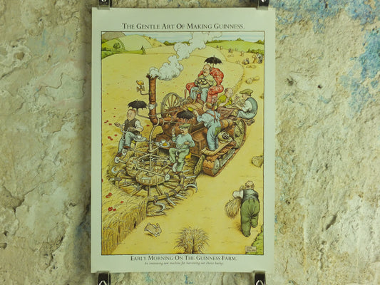 Original Vintage Gentle Art of Making Guinness Poster Early Morning on the Farm advertising ale Irish stout beer print wall art retro 1980s