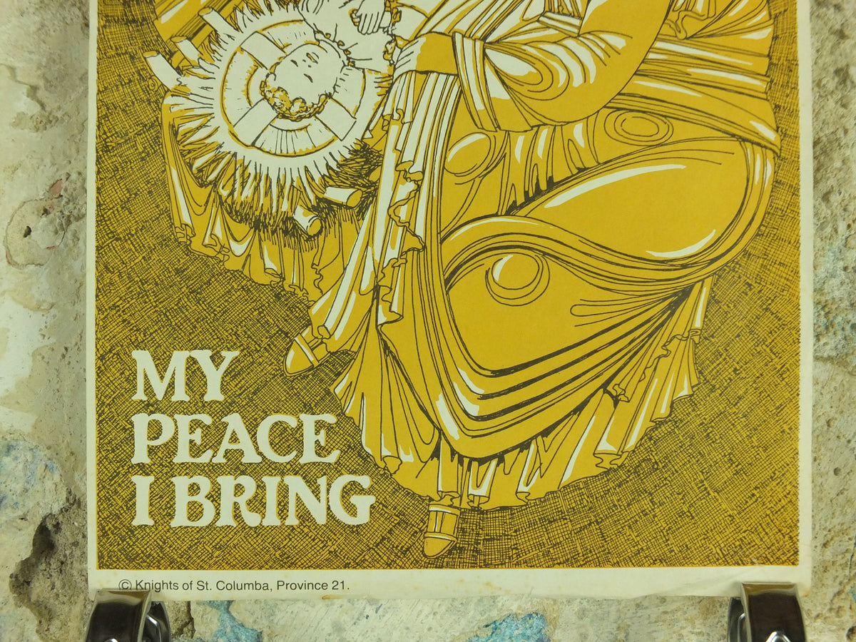 Christmas Nativity Poster, My Peace I Bring, Jesus Mary and Joseph, Knights of Columba, Province 21, Burnley East Lancashire and Glasgow