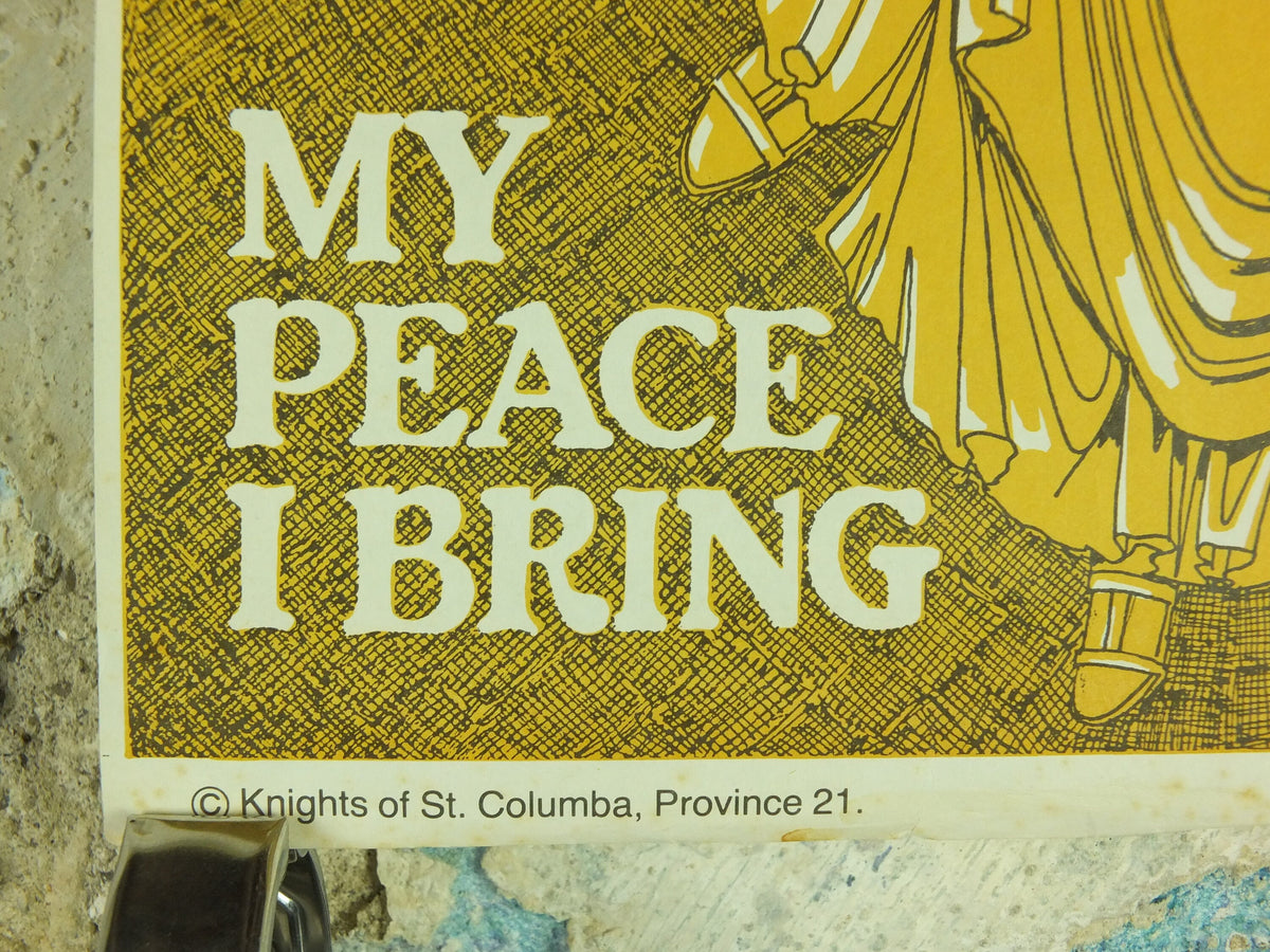 Christmas Nativity Poster, My Peace I Bring, Jesus Mary and Joseph, Knights of Columba, Province 21, Burnley East Lancashire and Glasgow