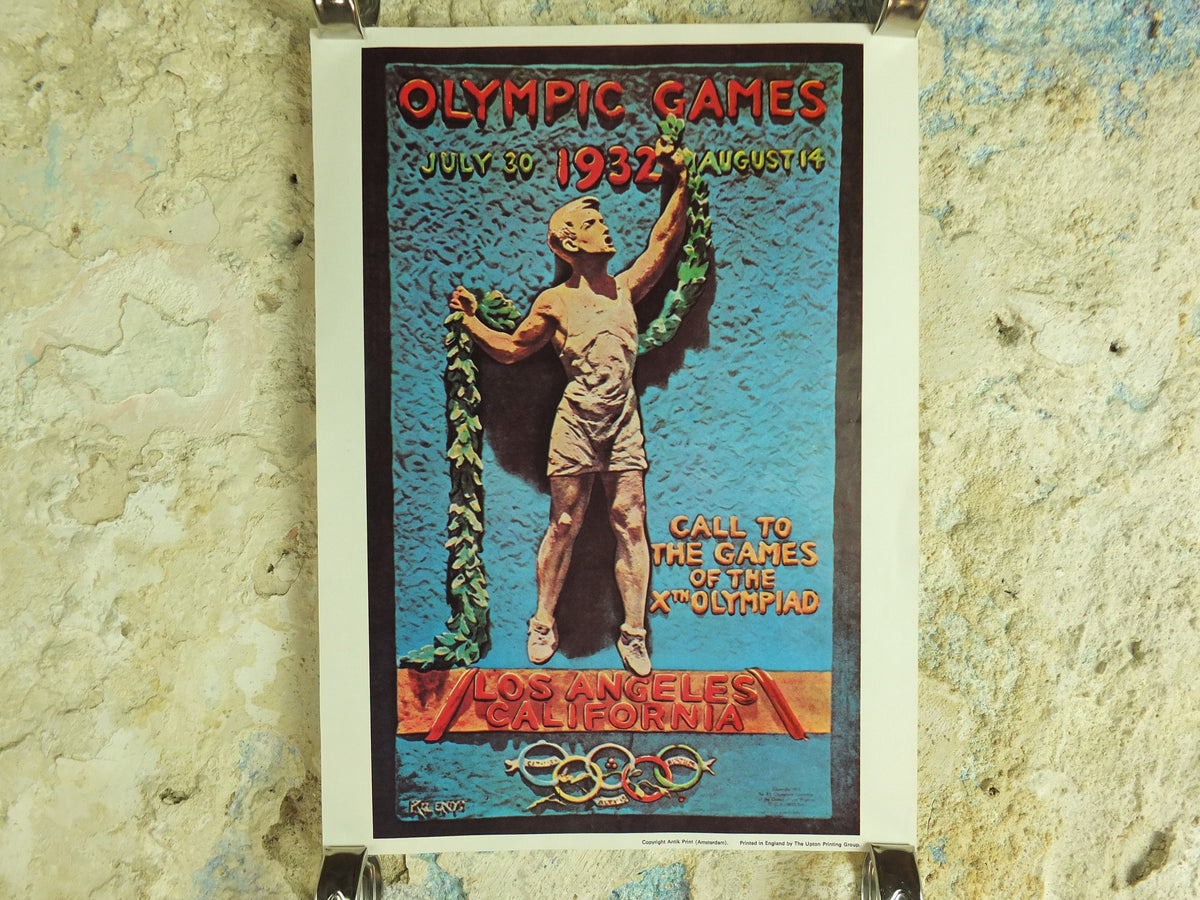 Vintage Olympic Games Los Angeles California USA Poster rings sports sport international summer wall art reprint 1970s