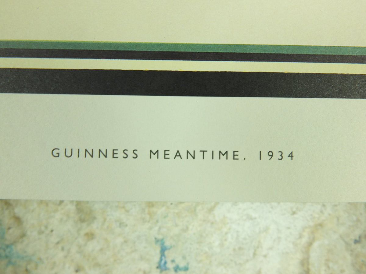 Guinness Meantime Poster, by John Gilroy 1934, Ten to One its Guinness Time, Advertising campaign Wall art retro 1990s