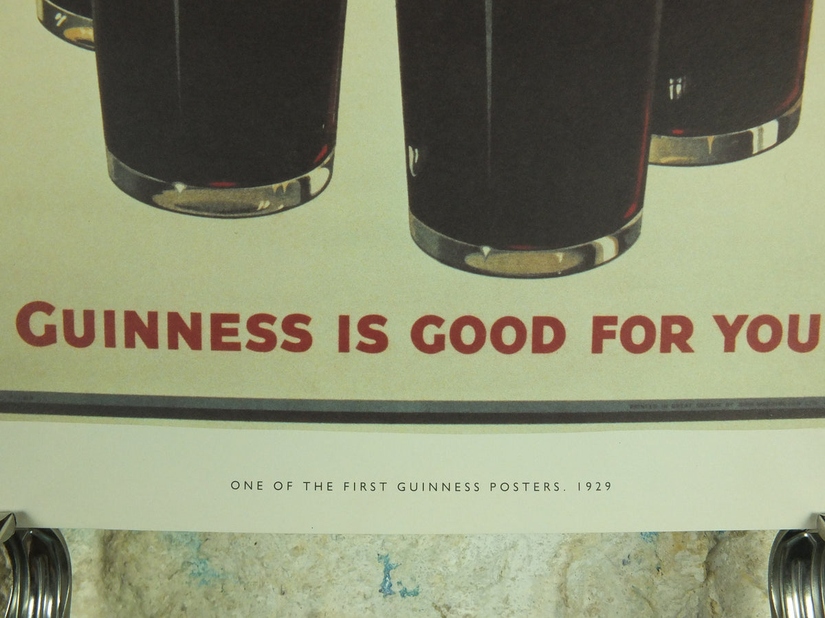 A Guinness a Day Poster, by John Gilroy 1929, Guinness is Good for You, Advertising campaign Wall art retro 1990s
