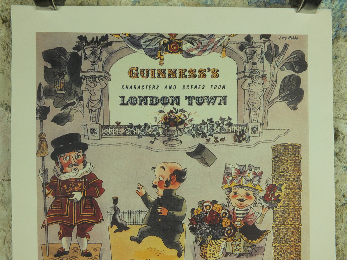 Guinness London Poster, by Bruce Hobbs 1951, The Festival of Britain in London, Advertising campaign Wall art retro 1990s