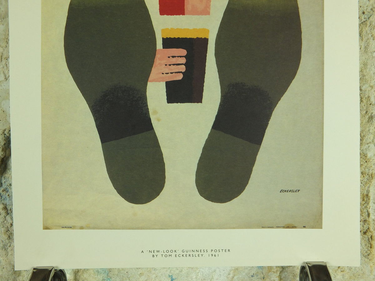 After Work Guinness Poster, by Tom Eckersley 1961, A New Look, Putting your feet up, Advertising campaign Wall art retro 1990s