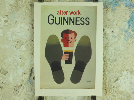 After Work Guinness Poster, by Tom Eckersley 1961, A New Look, Putting your feet up, Advertising campaign Wall art retro 1990s