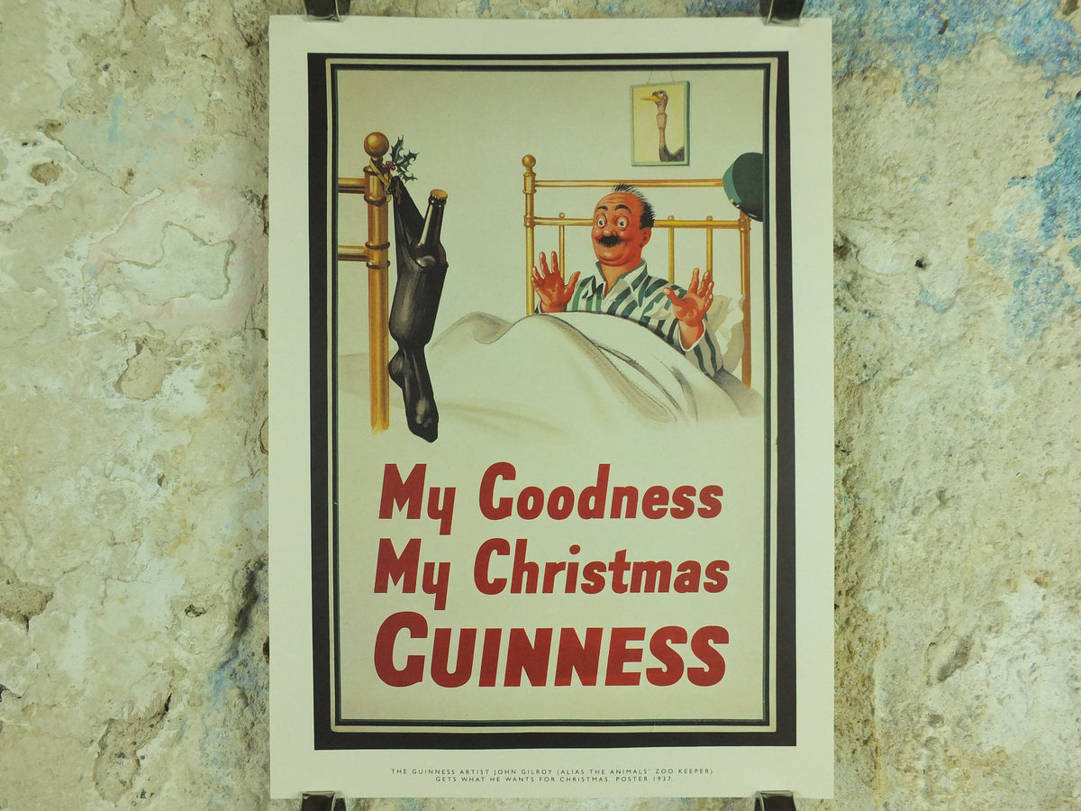 My Goodness My Guinness Poster, by John Gilroy 1937, My Goodness My Christmas Guinness, Advertising campaign Wall art retro 1990s