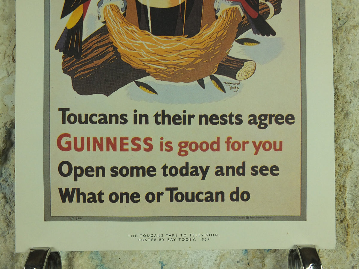 Guinness Toucans Poster, by Raymond Tooby 1957, Guinness is Good for You, Advertising campaign Wall art retro 1990s