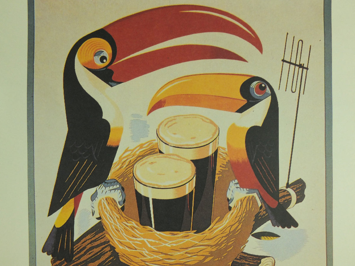 Guinness Toucans Poster, by Raymond Tooby 1957, Guinness is Good for You, Advertising campaign Wall art retro 1990s