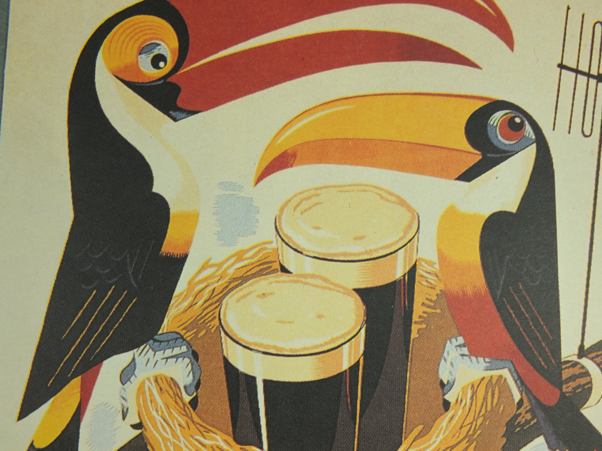 Guinness Toucans Poster, by Raymond Tooby 1957, Guinness is Good for You, Advertising campaign Wall art retro 1990s