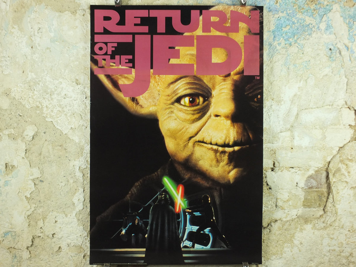 Yoda Return of the Jedi Poster, Star Wars, Lucasfilm, Mark Hamill, Harrison Ford, Carrie Fisher, wall art cinema film memorabilia