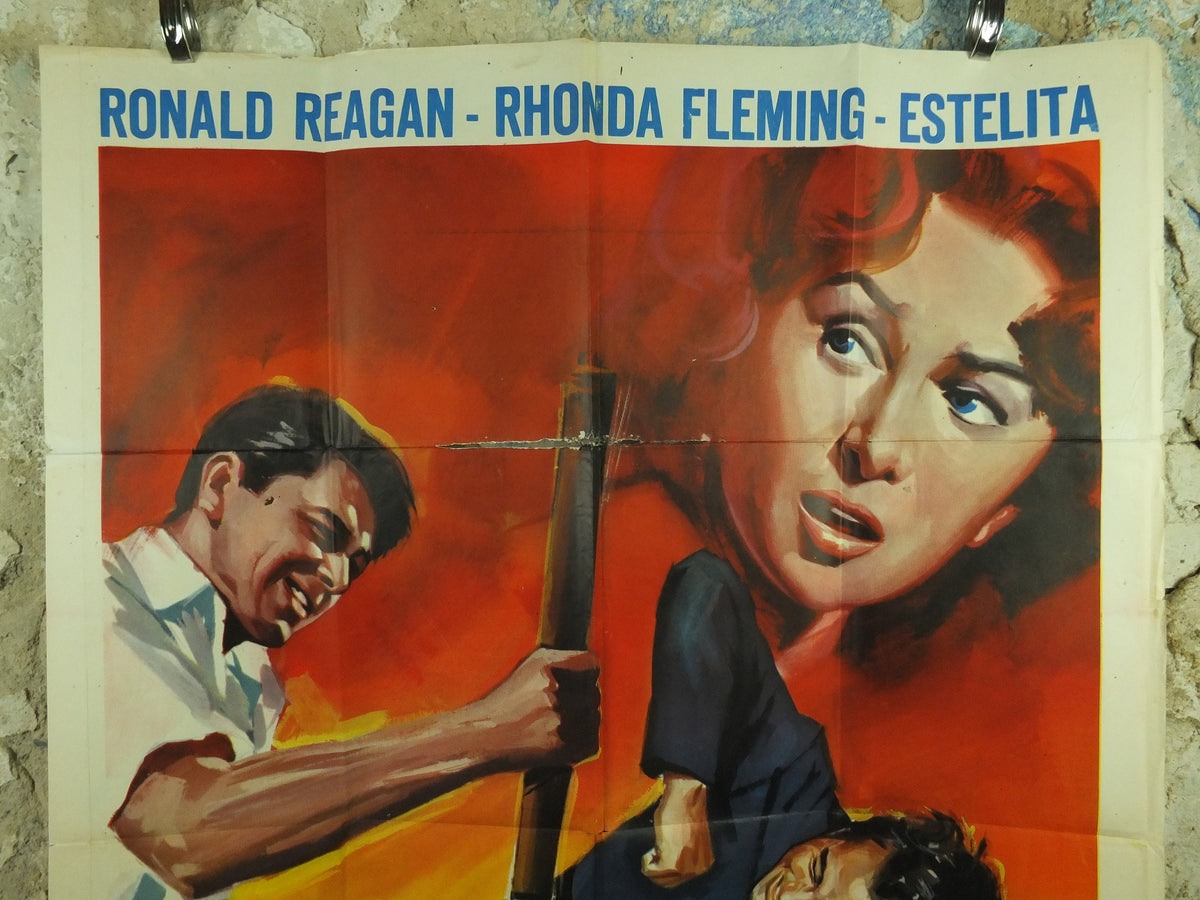 Italian 1953 Tropic Zone Poster, Vintage Ronald Reagan, President in action, wall art 1950s