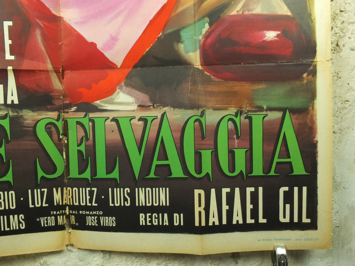 Italian 1961 Green Harvest Poster, Venere selvaggia, Siega verde, Large wall art 1960s cinema film memorabilia