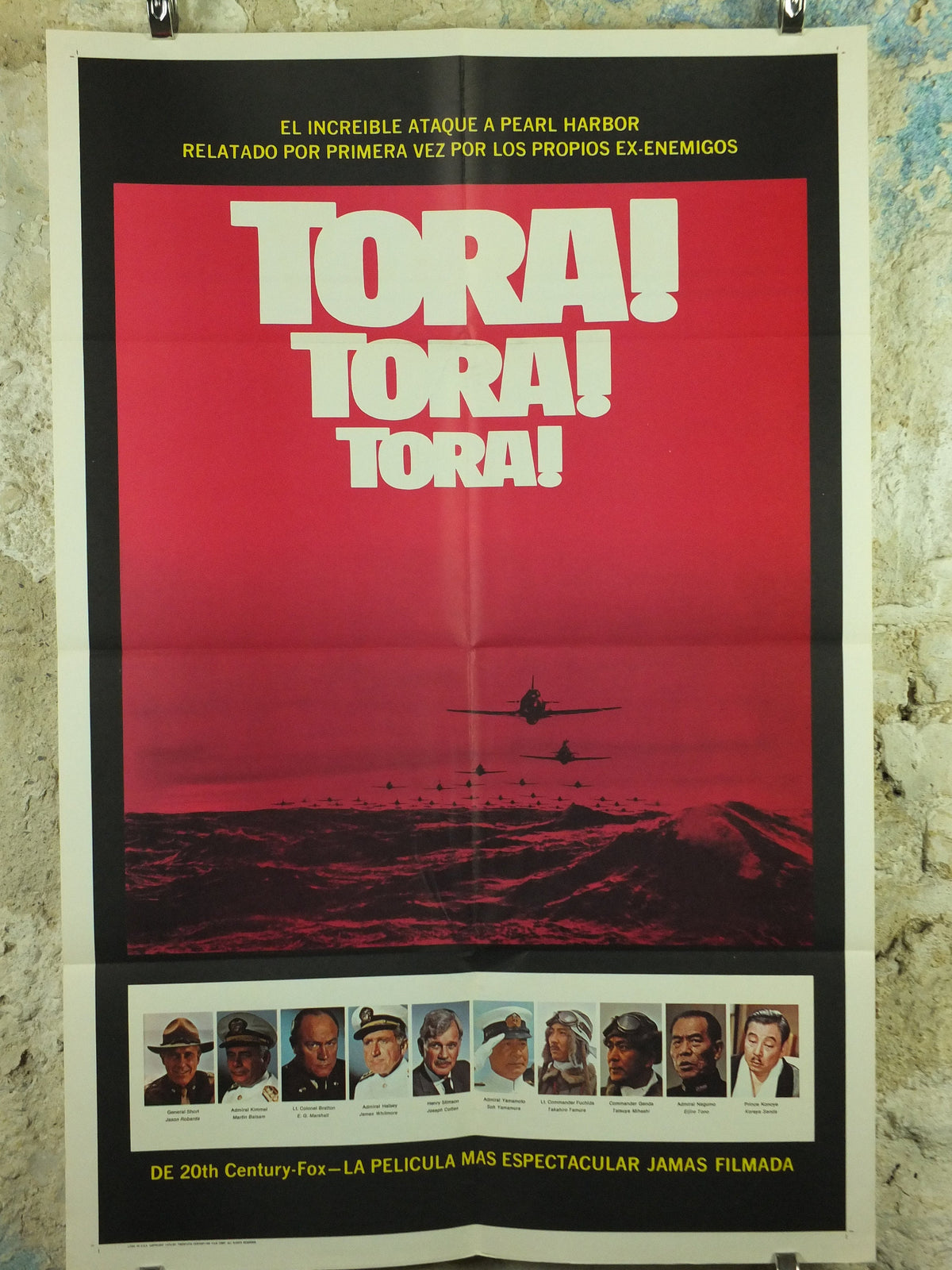 Tora Tora Tora Poster, Pearl Harbour, WW2, 1970 Spanish language version, wall art cinema film memorabilia