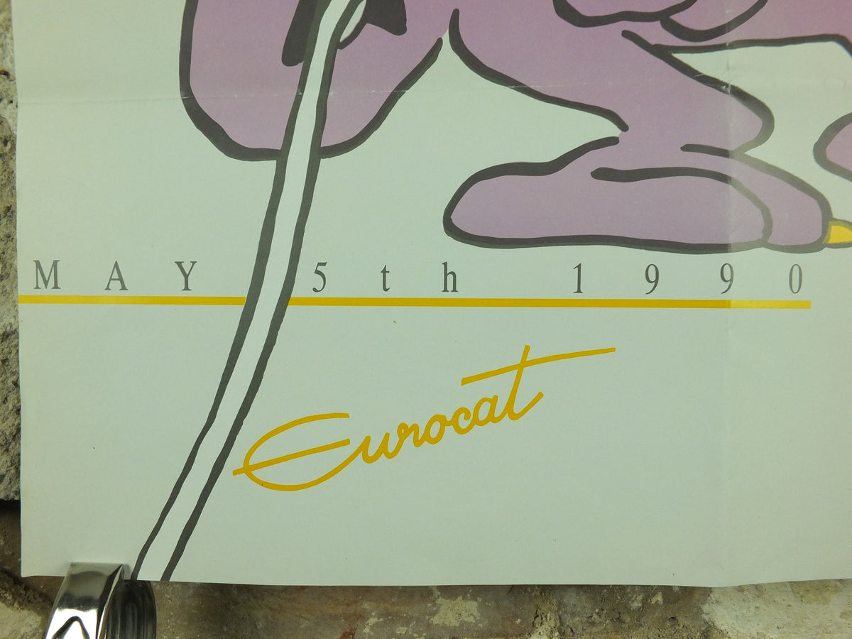 Original Eurovision Poster, 1990 European Song Contest, Zagreb/Yu, Eurocat '90, musical wall art