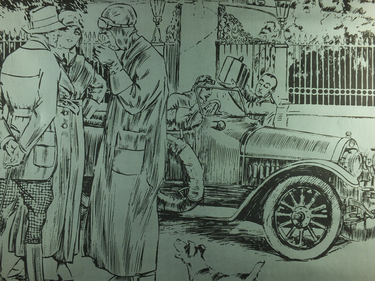Vintage German Mercedes Benz Poster, Benz & CIE, Mannheim, art deco nouveau, Advertising print wall art 1980s