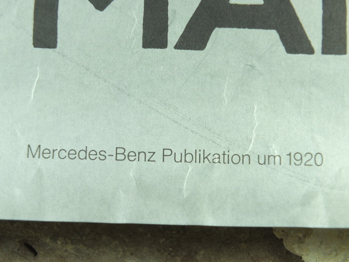 Vintage German Mercedes Benz Poster, Benz & CIE, Mannheim, art deco nouveau, Advertising print wall art 1980s