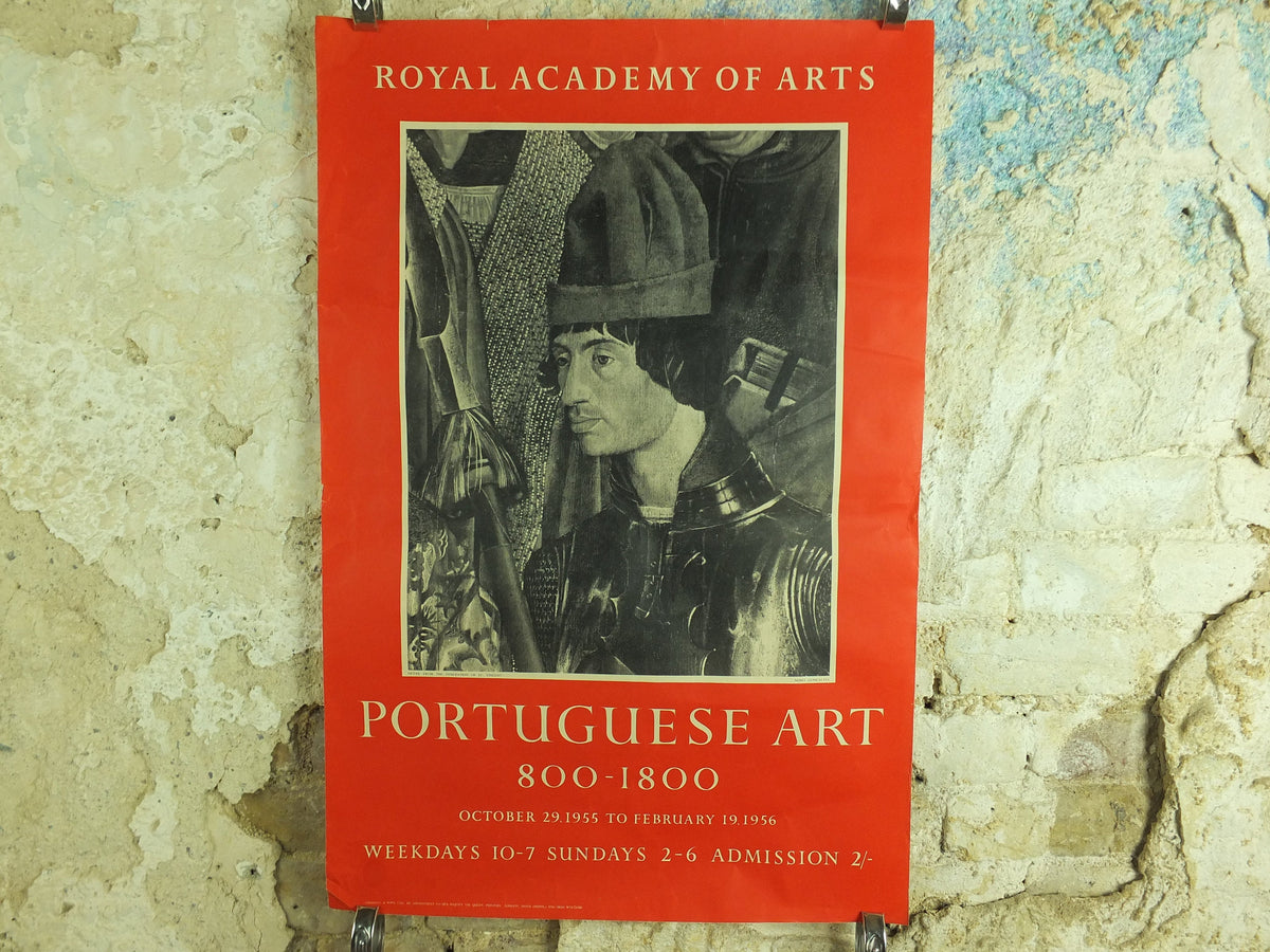 Original Vintage Royal Academy of Arts Poster Portuguese 800 - 1800 Nuno Goncalves St Vincent Portugal gallery exhibition wall art 1950s