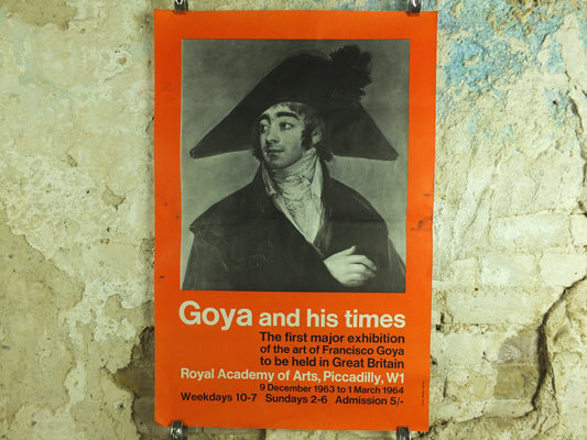 Original Vintage Royal Academy of Arts Poster Francisco Goya The Duke of Fernan Nunez old masters artist gallery exhibition wall art 1960s