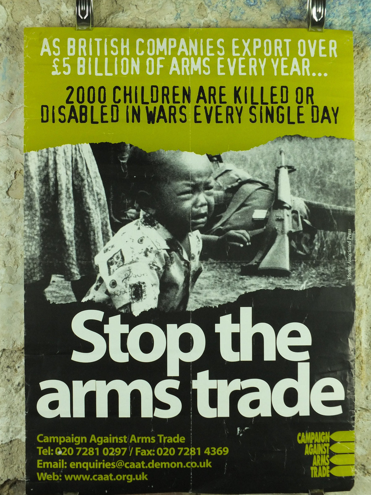 Stop the Arms Trade Poster, Campaign Against Arms Trade, peace, protect children in conflict zones, wall art