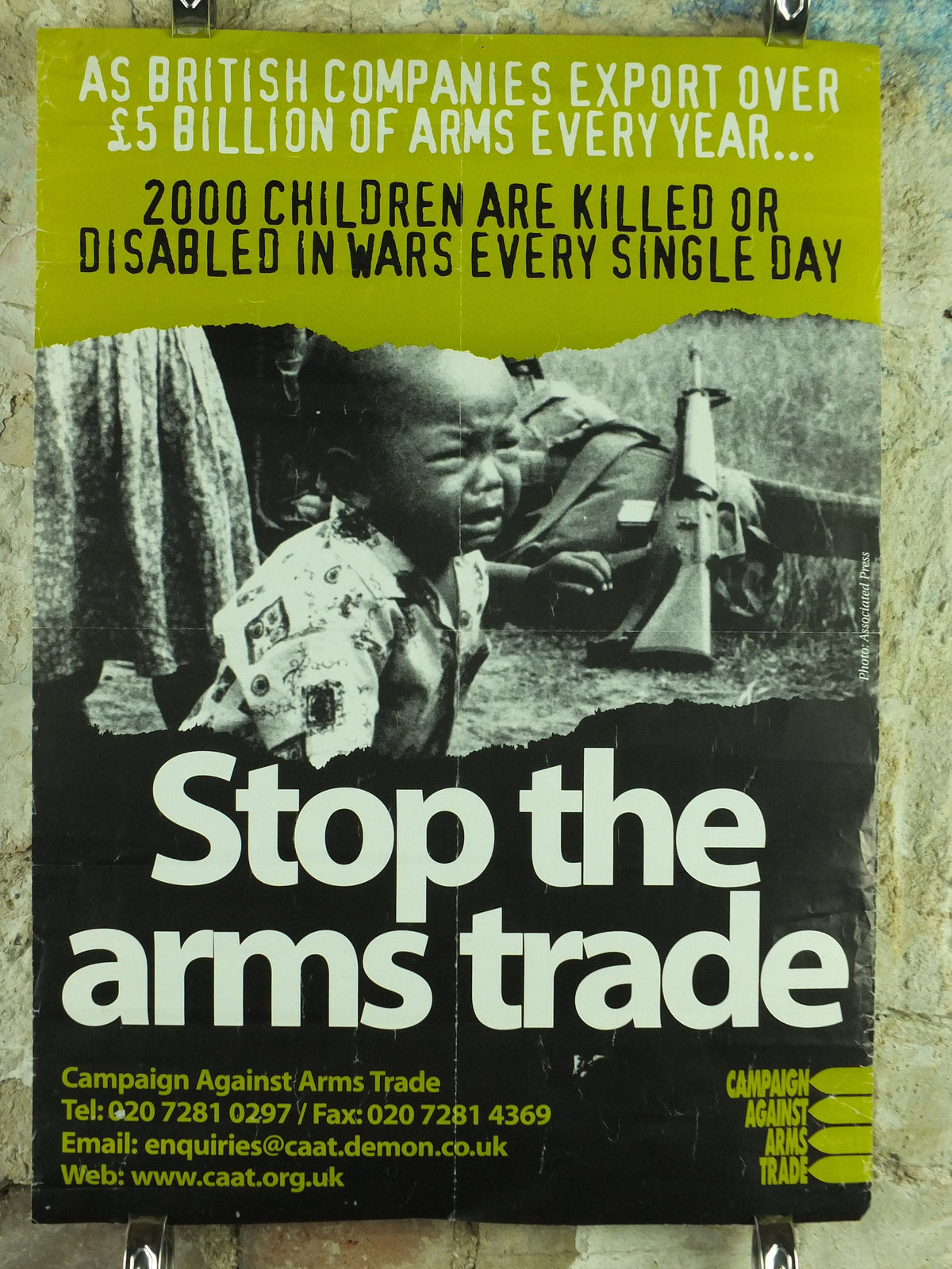 Stop the Arms Trade Poster, Campaign Against Arms Trade, peace, protect children in conflict zones, wall art