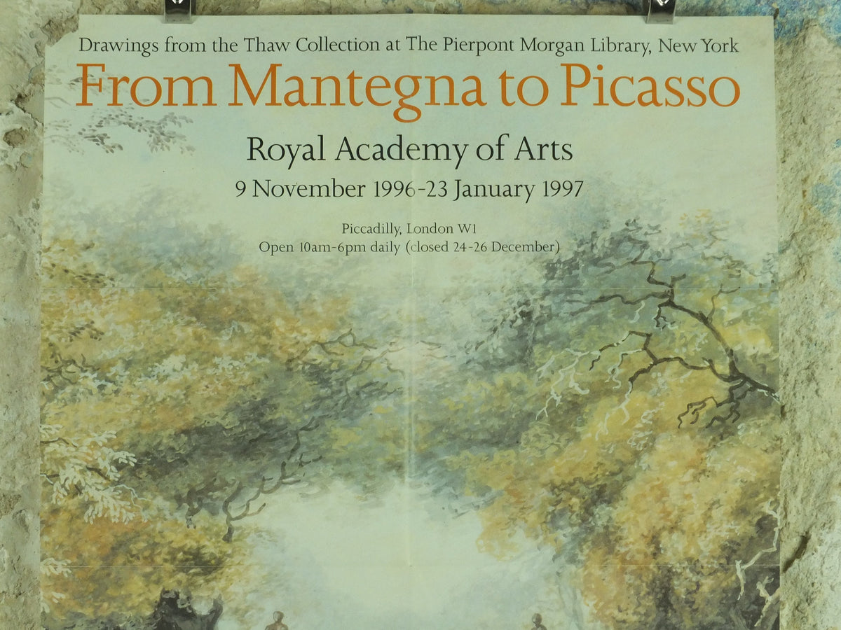 1997 Royal Academy of Arts Poster, From Mantegna to Picasso, Jean-Honore Fragonard, Rococo artist gallery exhibition wall art 1990s