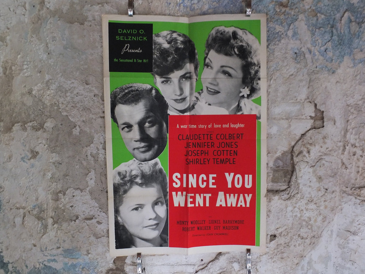 Original Vintage Movie Poster Shirley Temple Since you went away 1944 1940s war green love wall art US one sheet cinema film memorabilia