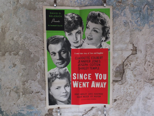 Original Vintage Movie Poster Shirley Temple Since you went away 1944 1940s war green love wall art US one sheet cinema film memorabilia