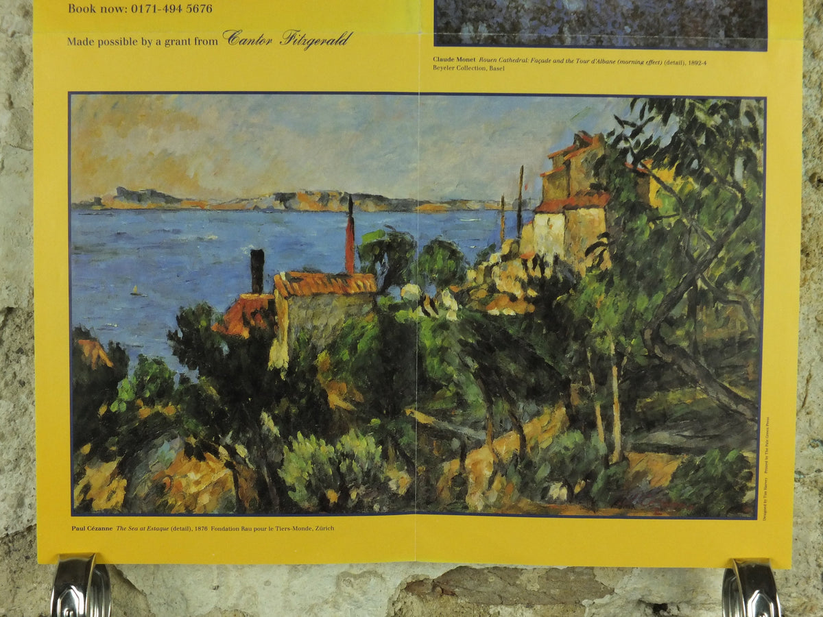 1995 Royal Academy of Arts Poster, From Manet to Gauguin, Monet and Cezanne, impressionists, artist gallery exhibition wall art 1990s