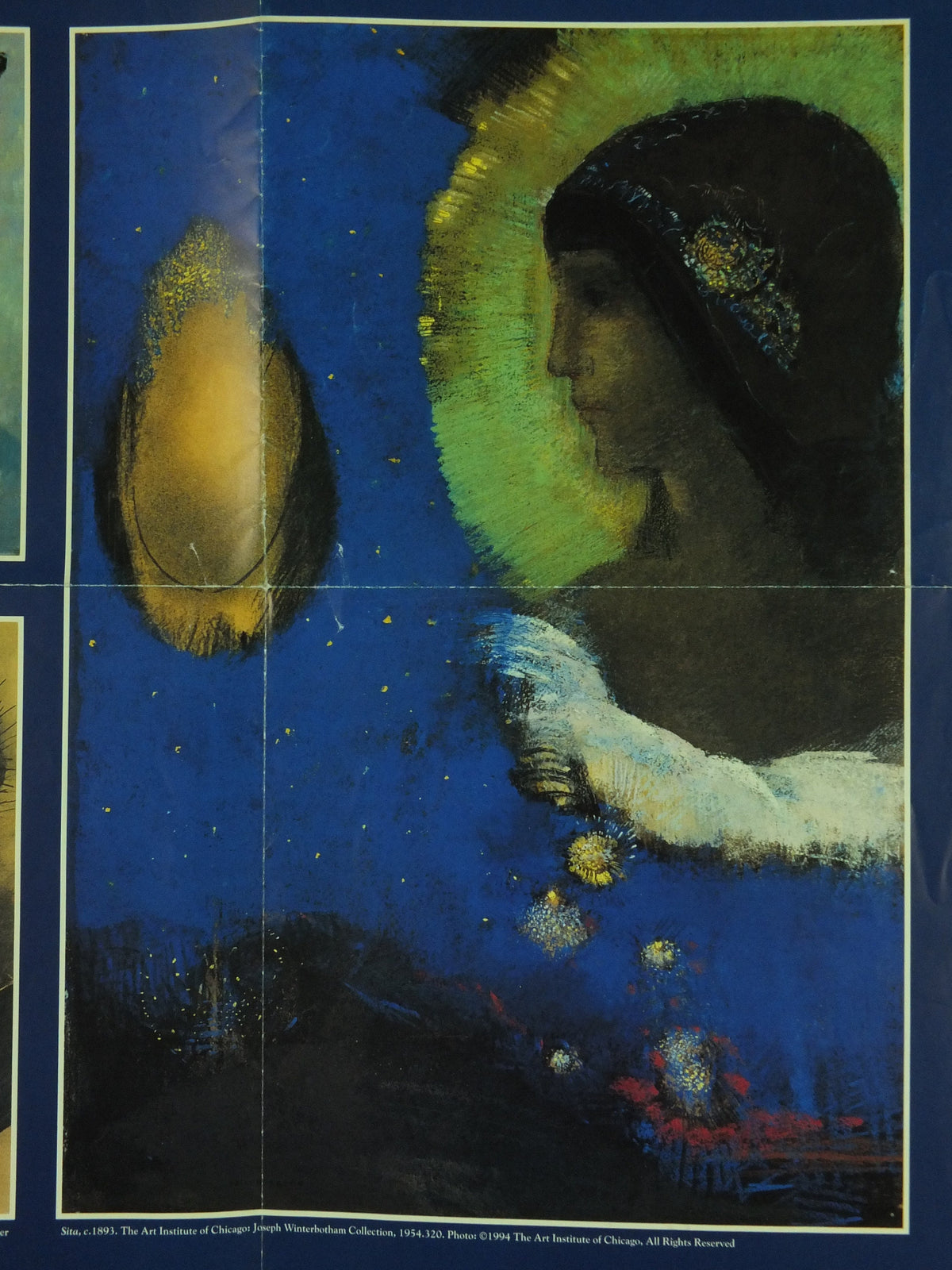 1995 Royal Academy of Arts Poster, Dreams and Visions, Odilon Redon, symbolism art, artist gallery exhibition wall art 1990s