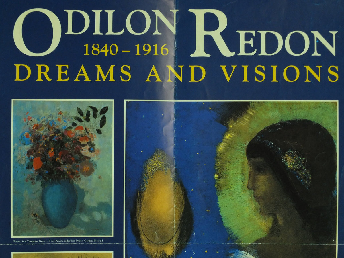 1995 Royal Academy of Arts Poster, Dreams and Visions, Odilon Redon, symbolism art, artist gallery exhibition wall art 1990s