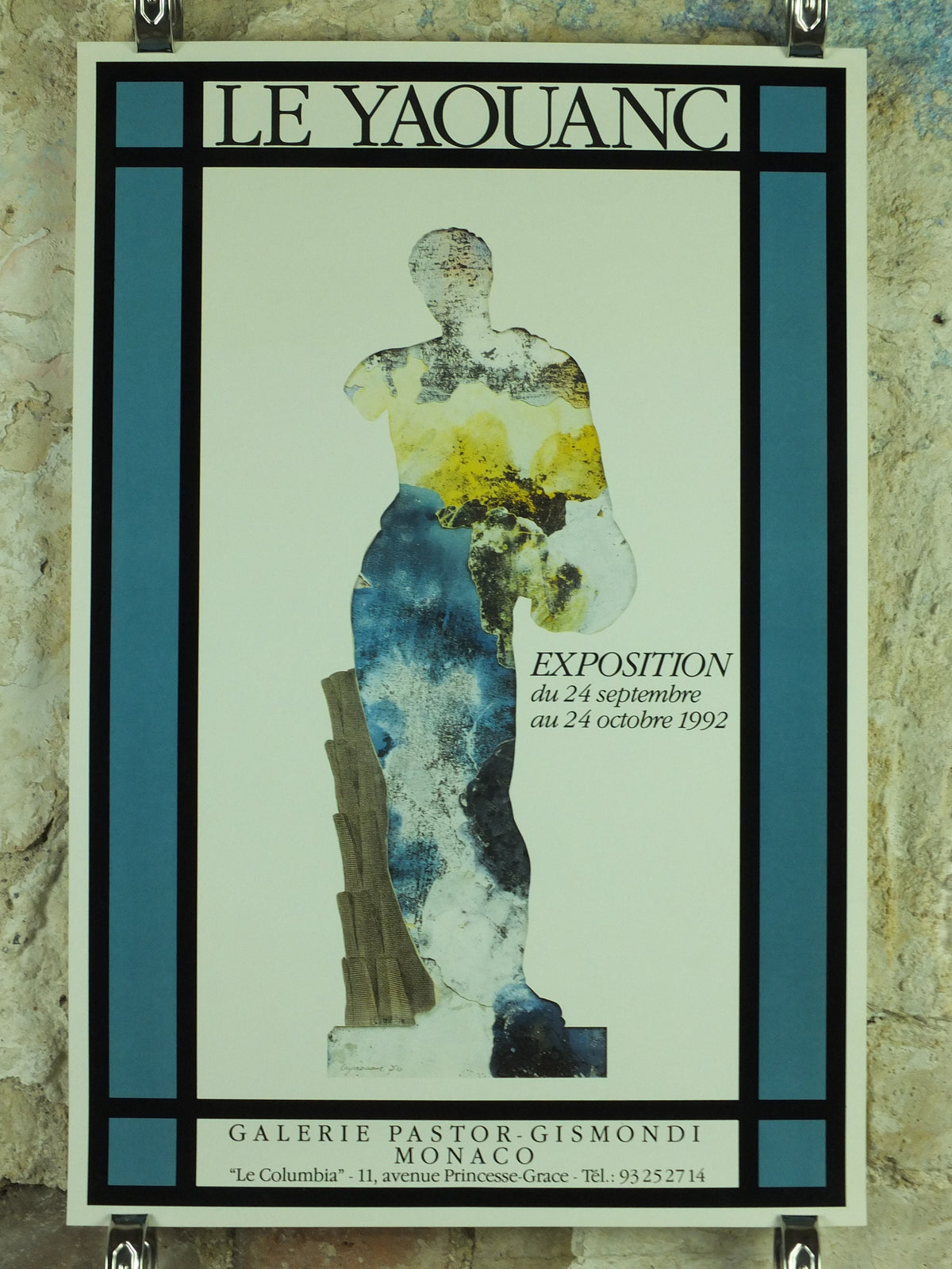 1992 Alain le Yaouanc Exhibition Poster, painter, cartoonist, sculptor, poet, illustrator engraver, artist gallery exhibition wall art 1980s