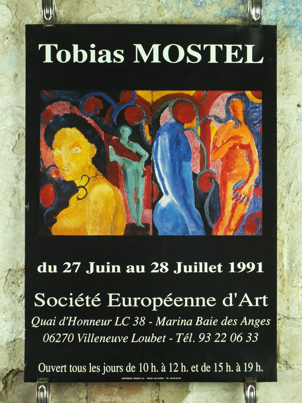 1991 Tobias Mostel Exhibition Poster, painter, artist gallery exhibition wall art 1990s