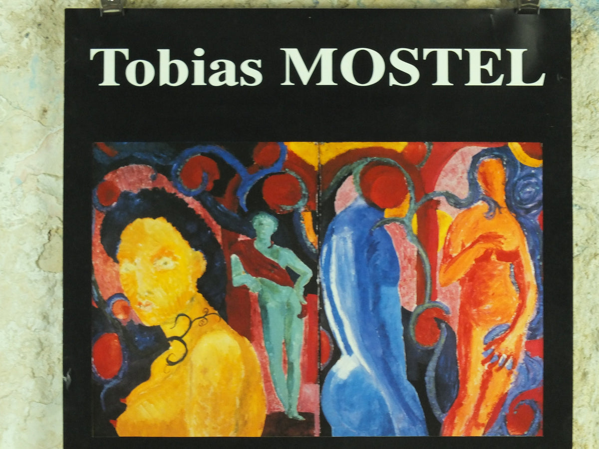 1991 Tobias Mostel Exhibition Poster, painter, artist gallery exhibition wall art 1990s