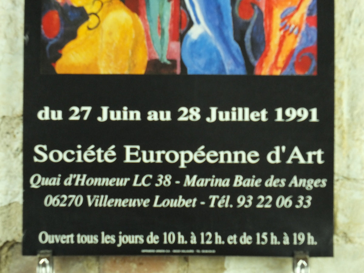 1991 Tobias Mostel Exhibition Poster, painter, artist gallery exhibition wall art 1990s