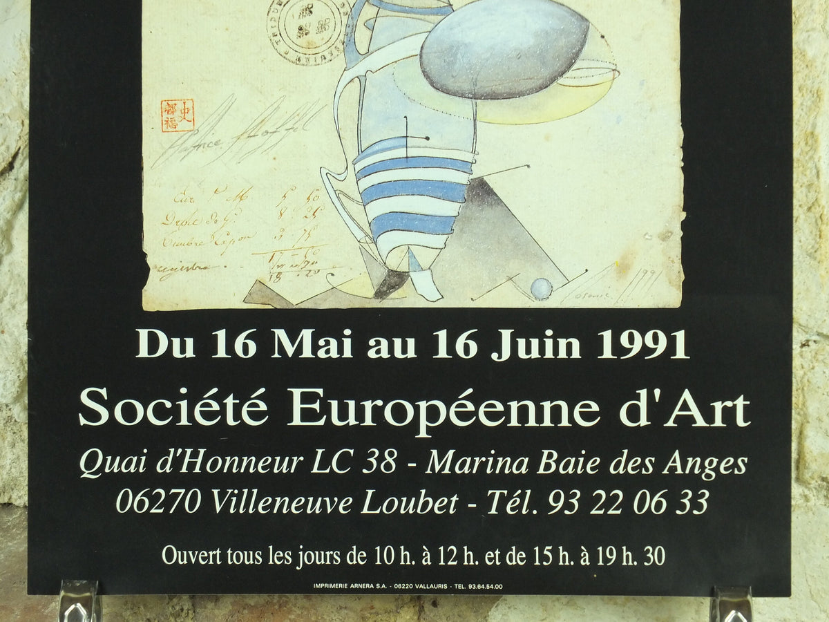 1991 Patrice Stoffel Exhibition Poster, Art Cosmic, painter, artist gallery exhibition wall art 1990s