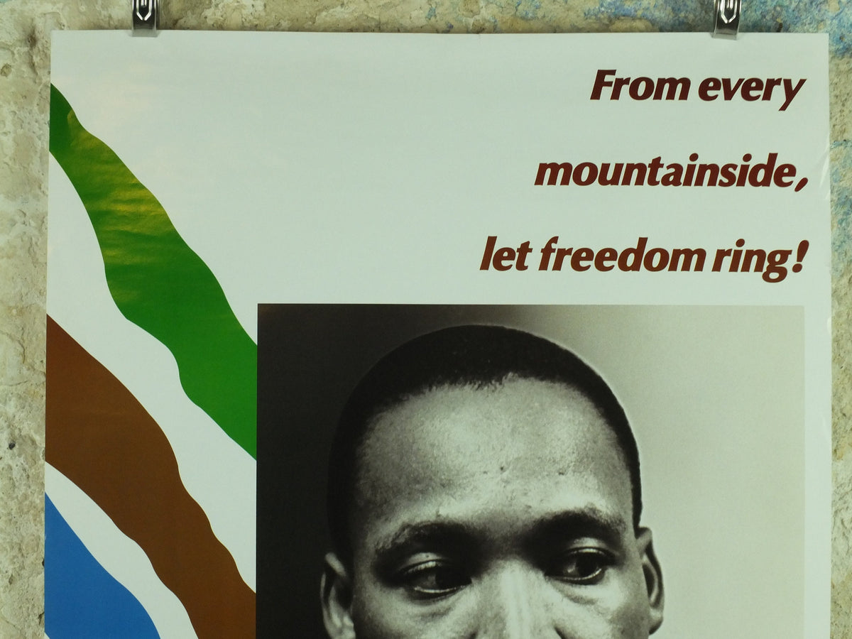 Martin Luther King Poster, From every mountainside let freedom ring, MLK by Carol Livingston, civil rights movement, wall art decor 1980s