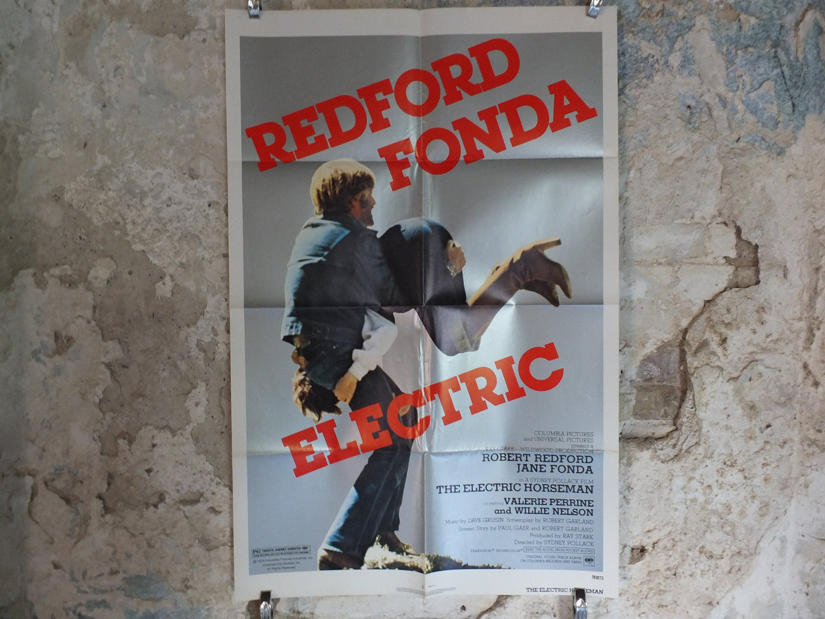 Original Vintage Movie Poster Electric 1979 1970s wall art Robert Redford Jane Fonda horse equestrian US one sheet cinema film memorabilia