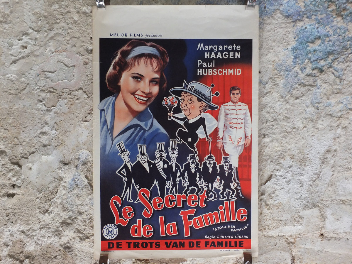 Original Vintage Belgian Movie Poster 1950s The Family Secret birthday mid century Fifties 50s wall art affiche de film