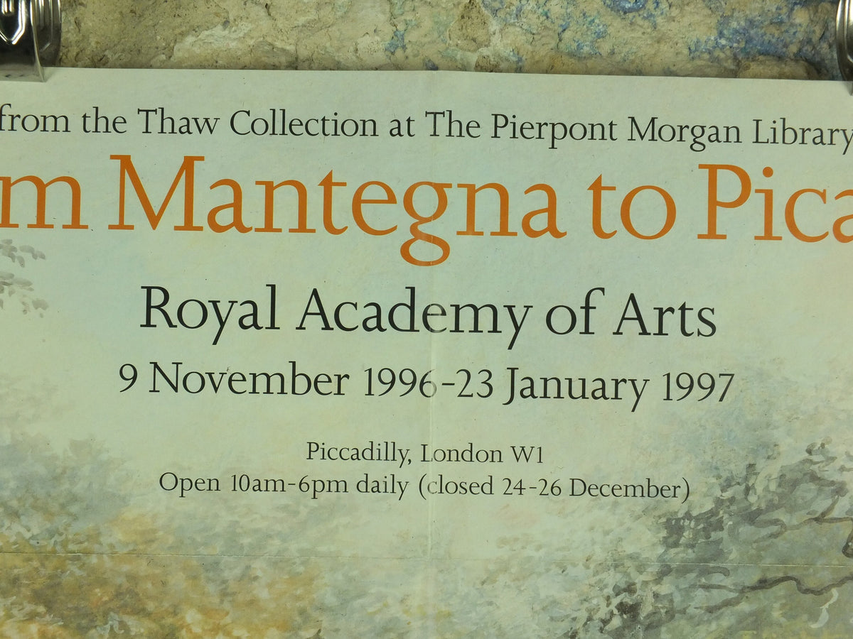 1997 Royal Academy of Arts Poster, From Mantegna to Picasso, Jean-Honore Fragonard, Rococo artist gallery exhibition wall art 1990s