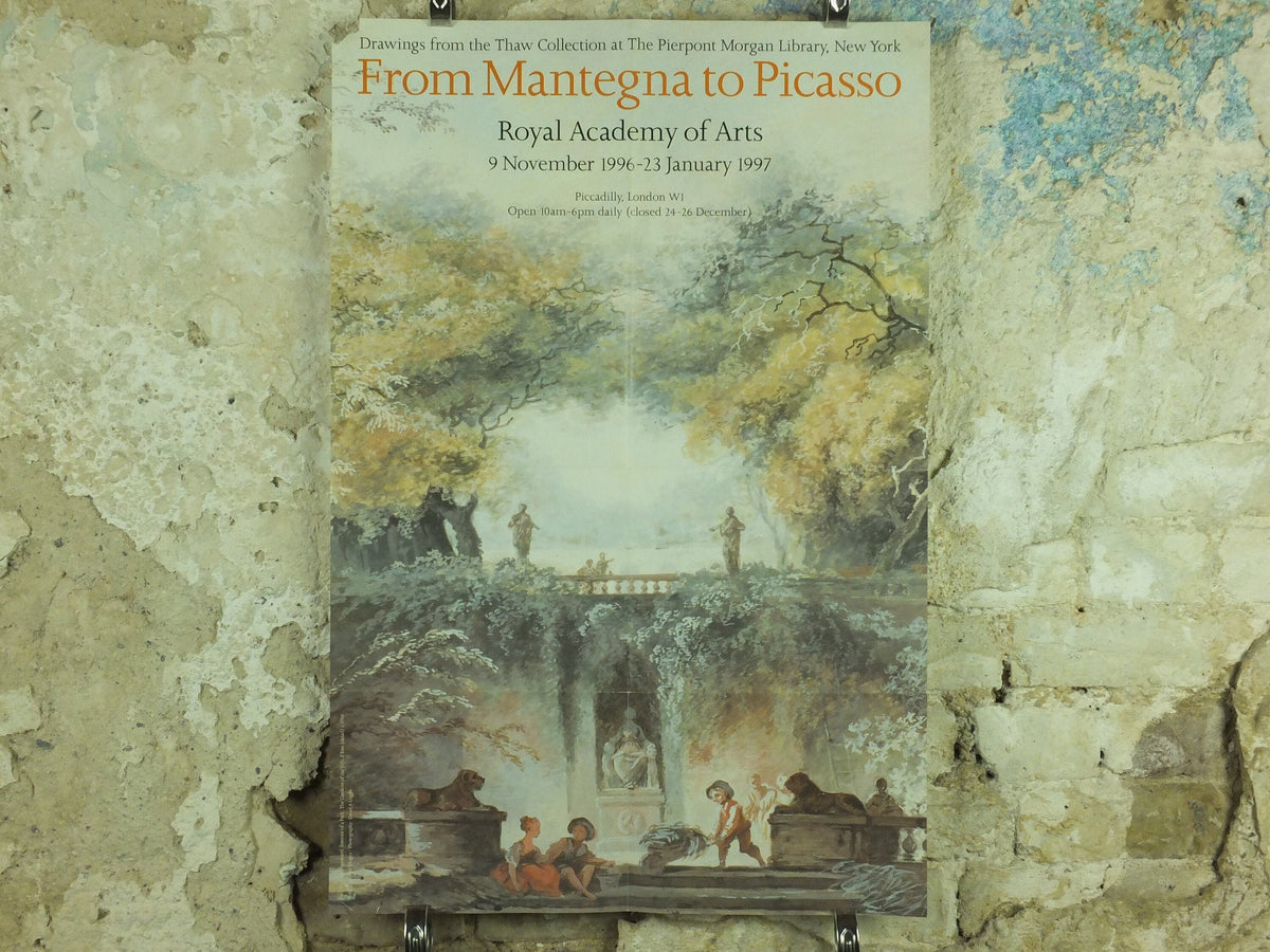 1997 Royal Academy of Arts Poster, From Mantegna to Picasso, Jean-Honore Fragonard, Rococo artist gallery exhibition wall art 1990s
