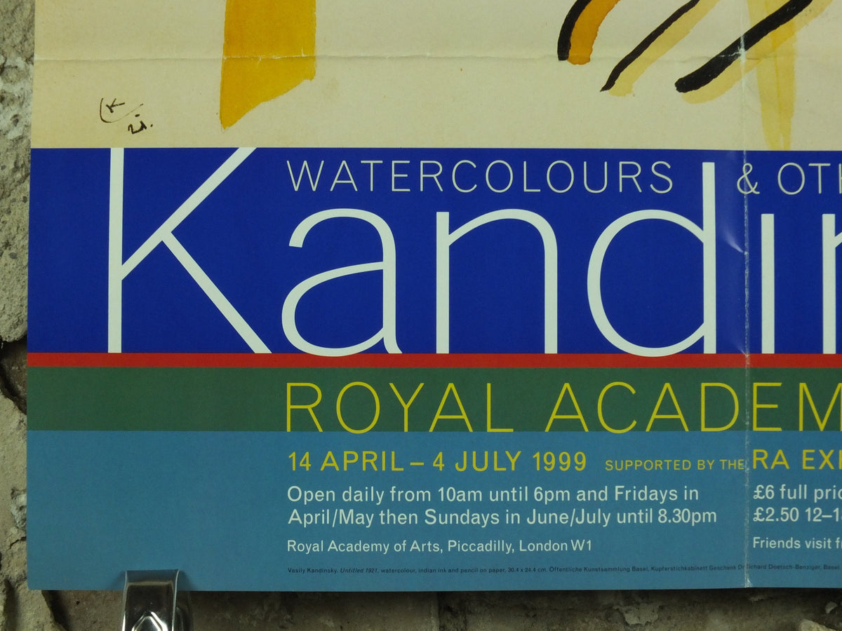1999 Royal Academy of Arts Poster, Wassily Kandinsky, Untitled 1921, abstract art and expressionism, gallery exhibition wall art 1990s