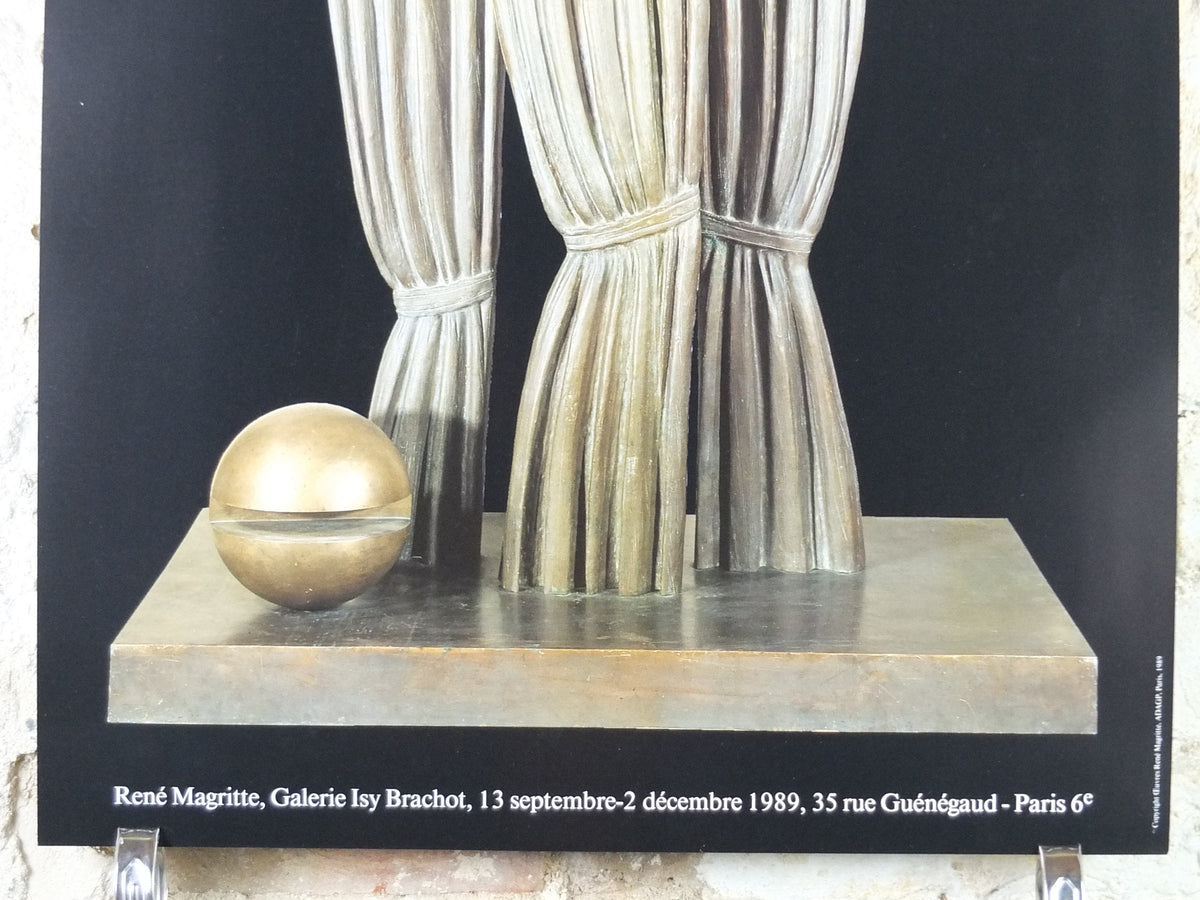 1989 Rene Magritte Poster, La Joconde or Mona Lisa from 1969, amazing condition, sculpture surrealism, gallery exhibition wall art 1980s