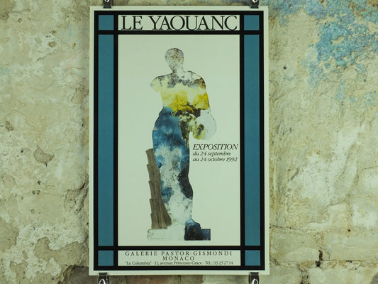 1992 Alain le Yaouanc Exhibition Poster, painter, cartoonist, sculptor, poet, illustrator engraver, artist gallery exhibition wall art 1980s