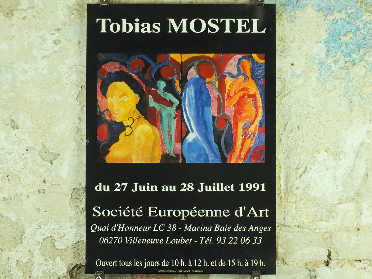 1991 Tobias Mostel Exhibition Poster, painter, artist gallery exhibition wall art 1990s