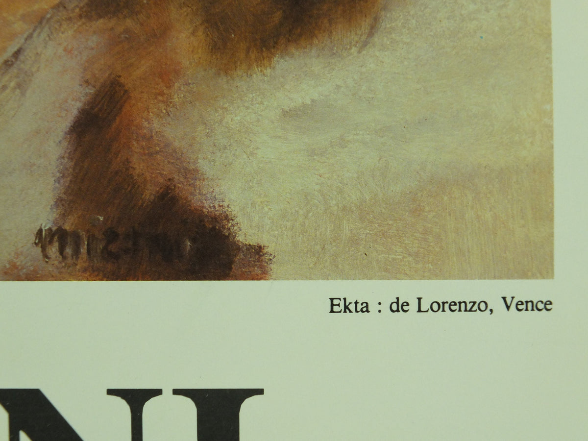 1985 Mizoni Exhibition Poster, Le Lavoir de Mougins, painter, expressionist, artist gallery exhibition wall art 1980s