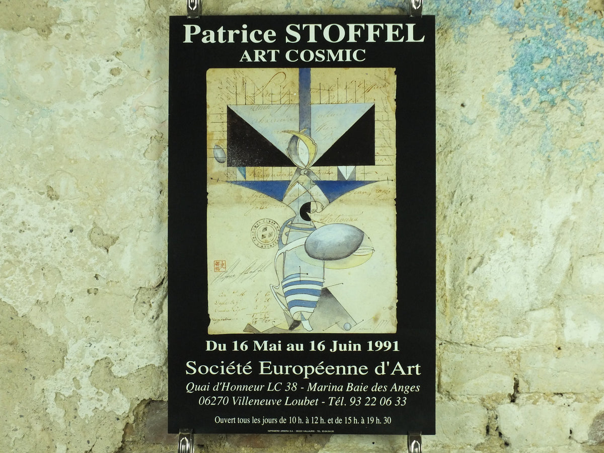 1991 Patrice Stoffel Exhibition Poster, Art Cosmic, painter, artist gallery exhibition wall art 1990s