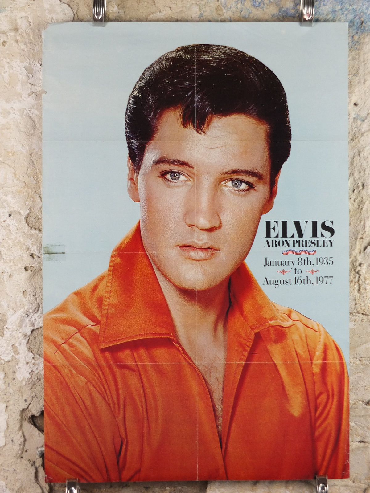 Vintage Elvis Presley Poster, The King, Elvis the Pelvis, music wall art 1980s
