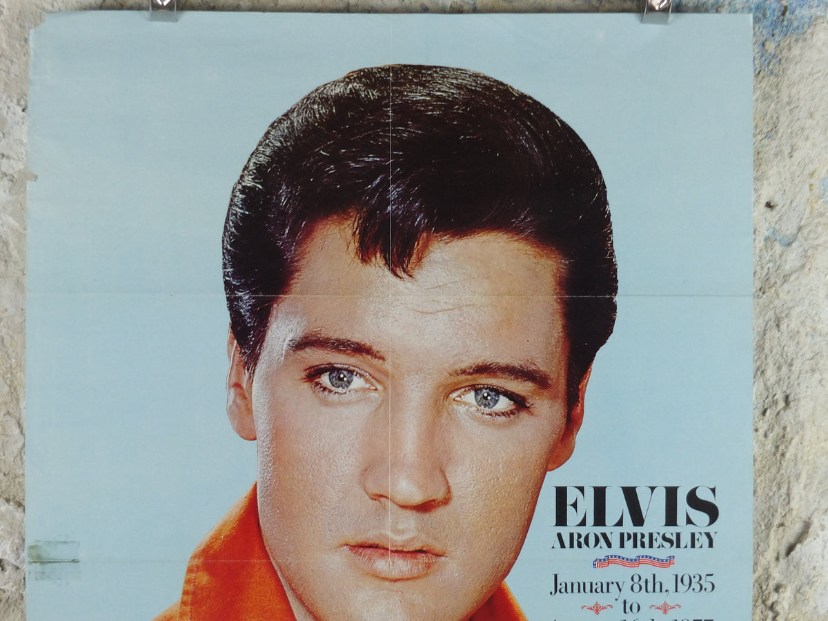Vintage Elvis Presley Poster, The King, Elvis the Pelvis, music wall art 1980s