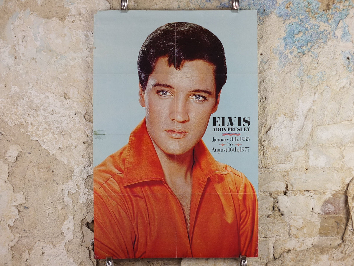 Vintage Elvis Presley Poster, The King, Elvis the Pelvis, music wall art 1980s