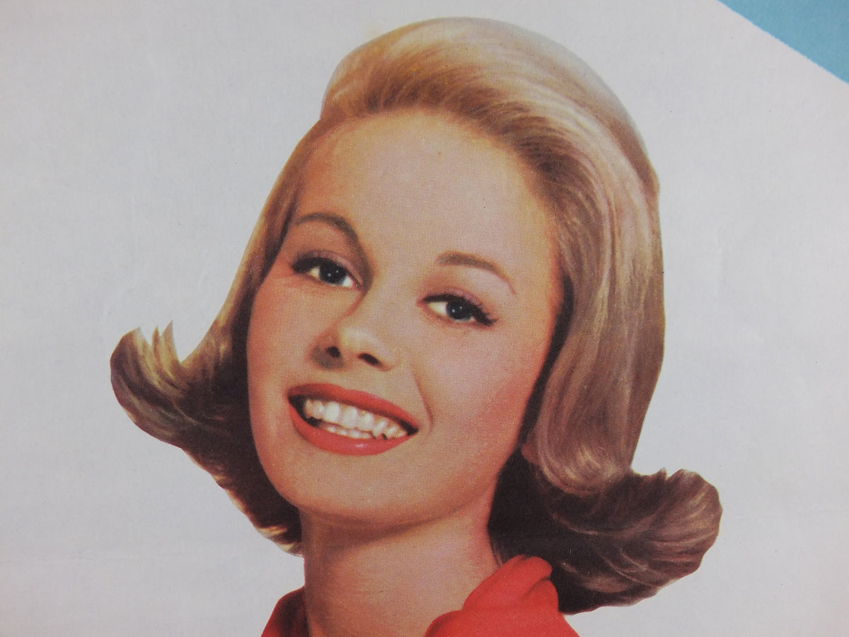 1950s The Housewife Newsagent Poster, Sweater and Scarf set, an anachronism from yesterday, magazine media print wall art retro